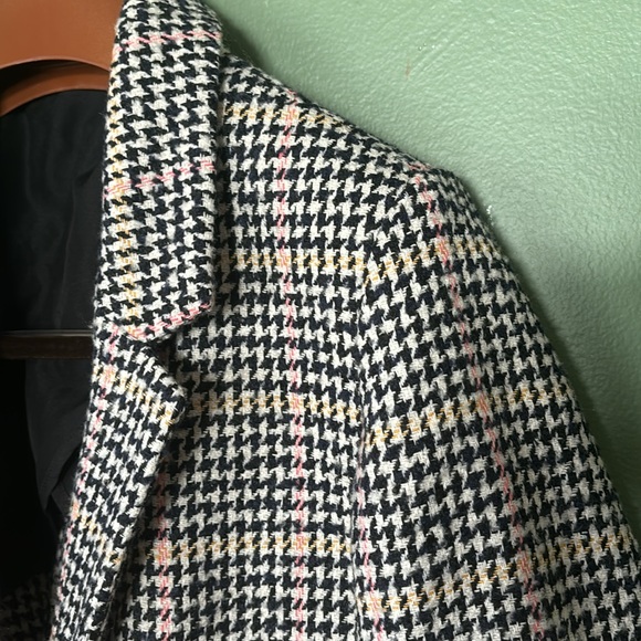 Women Sz S/P wool blend houndstooth print business casual attractive blazer coat - Picture 8 of 15